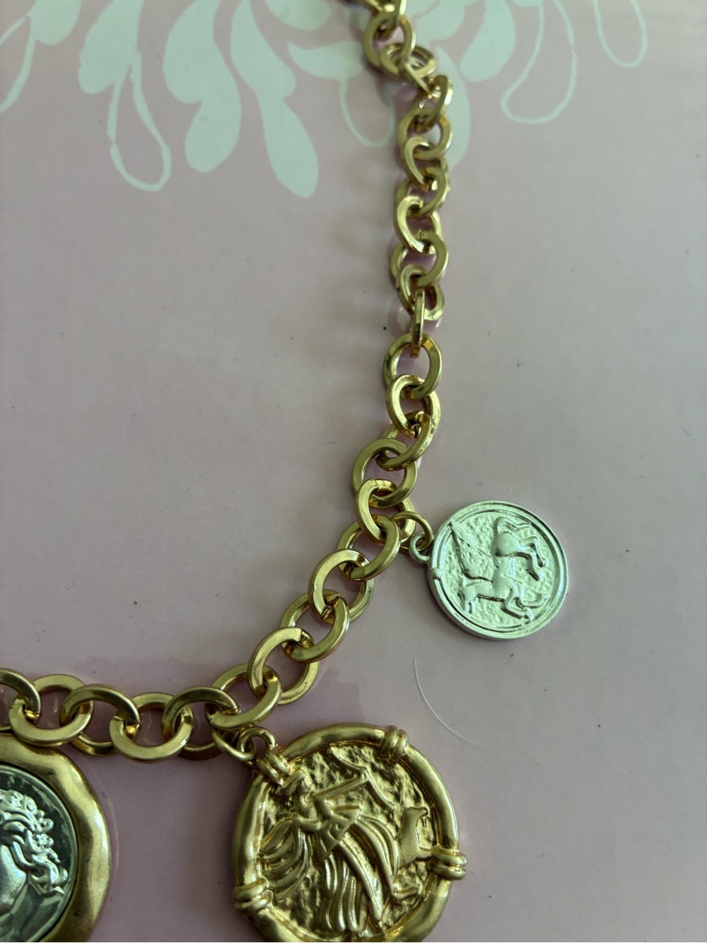 Gold-Tone Coin Charm Necklace - Women Jewelry - Picture 5 of 7
